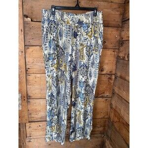 Maurices Pants Womens 1X Wide Leg Boho High Rise Flowy  Elastic Waist Vacation